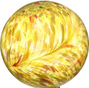 Gazing Ball 10 inch Colorful Glass Gazing Ball for Garden Decor, Yellow
