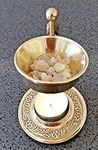 RSGM Brass Oil/Resin Incense Tea Light Adjustable Burner for Aroma, Meditation