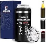 Grogife Gifts for Him Boyfriend Husband - Gifts for Him Anniversary, Funny I Love You Gifts for Men, Birthday Gifts for Boyfriend, Husband Gifts, You Have My Heart Travel Mug & Can Cooler 480ml