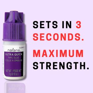 Nailene Ultra-Quick Nail Glue, Clear, 3g – Fast Drying Adhesive