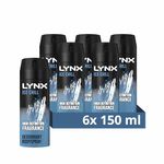 Lynx Ice Chill Body Spray 48 hours of odour-busting zinc tech iced mint & lemon deodorant 6x 150 ml