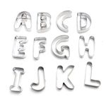 FantasyDay Gift Set Classic Holiday Large Alphabet Fruit Cookie Cutter Kit - 3 Inches - Stainless Steel Pastry Cutters Set for Biscuits, Dough, Fondant, Donuts - 26Pcs Educational Letters Cutters #1