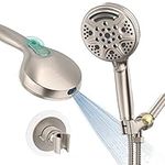 Shower Head - 9 Settings High Pressure Handheld Showerhead,SR SUN RISE Power Wash Spray Hand Showers with Extra Long Hose and 360° Adjustable Wall & Overhead Brackets (Brushed Nickle)