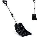 GiantexUK Retractable Snow Shovel, Heavy Duty Aluminum Snow Removal Tool with Ergonomic D-Shaped Handle, Outdoor Sand Mud Snow Scoop for Driveway Road Car Camping Garden