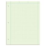 TOPS Engineering Computation Pad, 8-1/2" x 11", Glue Top, 5 x 5 Graph Rule on Back, Green Tint Paper, 3-Hole Punched, 100 Sheets (35500)