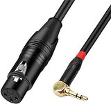 Right Angle 3.5mm Male to XLR Female Cable, tunghey 3.5mm Male to XLR Female Microphone Cable, XLR to 3.5mm Cable Compatible with Tablet, Laptop, Microphone, Amplifier, Audio Board (0.5m)