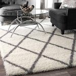 TAUKIR CARPETS Handmade 3D Edge Collection Microfiber Silk Touch Rugs, Size 3x5,feet Color, Grey:Ivory