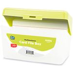 Enday Index Card Holder Green, 3x5 Note Flash Card Organizer Case, Index Card File w/flip top, Notecard Recipe, Holder, Holds 250 Cards, Also Available in Purple, Red, Blue, Grey, Pink – (1 PC)