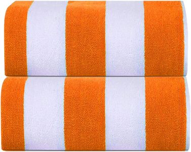 Sweet Needle Serviettes de Plage pour Adultes Lot de 2 - Orange Cabana Classique - 100% Coton Terry Ringspun Serviette de Piscine, Séchage Rapide 450 GSM, 76 x 152 cm