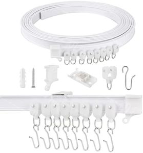 Ceiling Curtain Track Flexible Bendable Ceiling Curtain Rail Set Tracks for Window Door Curtain Shower Room Divider Curtains RV (7 Meters)