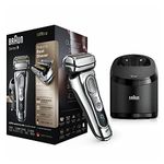 Braun Series 9 9376cc Latest Generation Electric Shaver, Rechargeable & Cordless Electric Razor for Men - Clean&Charge Station, Fabric Travel Case