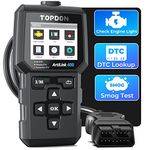 TOPDON AL400 OBD2 Code Reader, 10 OBD2 Functions, Check Engine Light/Smog Emission Test / O2 Sensor Test/EVAP, Free Lifetime Update