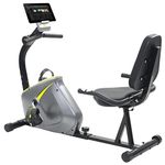 vidaXL Recumbent Exercise Bike: Magnetic Resistance - Adjustable 8-Level Tension Control, LCD Display with Pulse Monitor and Tablet Holder, Ergonomically Designed Seat, in Grey