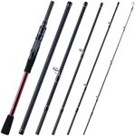 Goture 8'0" Travel Spin Fishing Rod, 6 Piece Protable Ultralight Fishing ROS, 24T Carbon Fiber Spining Rod, SIC Silicon Carbide Ceramic Guide Ring, Saltwater Freshwater Trout Bass Walleye Pike