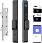 eLinkSmart Slim Keypad Door Lock Built-in WiFi Fingerprint Keyless Entry Mortise Smart Lock for Sliding Patio Glass Door, 2885 Hook Latch, Fits 22–110mm (0.87"-4.33") Door Thickness, Tuya App