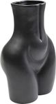 Kare Donna Design Vase, Black, Glazed Ceramic Stoneware, Unique, Hand-Painted, Accessory, Flower Vase, Decorative Vase, Vase Container, 40 cm