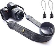 WANBY Camera Soft Shoulder Neck Strap with Quick Release Buckles for DSLR SLR (Black)