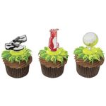 DecoPac Cupcake Picks, 24 Picks - Golf, 3 Styles - Plastic Decorative Cake Toppers