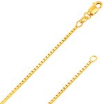 10k REAL Yellow OR White OR Rose/Pink Gold Solid 1.0mm Diamond-Cut Square Mirror Box Link Chain Necklace with Lobster or Spring Ring Clasp Veneziana for Women (1.0 MM 18 Inches 10K Yellow Gold ITALY), Gold, No Gemstone