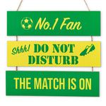 Football Fan Hanging Sign - Great Gift For Football Fans - Man Cave Sign Gift - Multiple Team Colours Available (Yellow/Green)