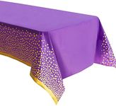 ZULADISE 2 Pack Purple Tablecloth Disposable Purple and Gold Plastic Table Cloths for Parties, Birthday, Graduation, Rapunzel, Tangled Party Decorations (Premium Quality - 54 x 108 in.)