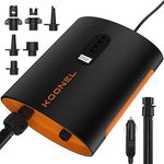 KOONEL 20PSI High Pressure Air Pump, Intelligent Dual Stage Inflation Paddle Board Pump, Auto-Off Function Sup Electric Pump, 12V DC Car Connector with 6 Gas Nozzles Accessories for Inflatable Boats