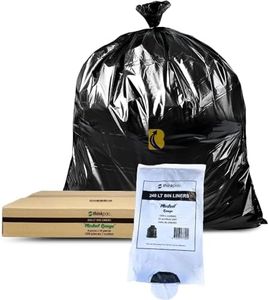 Garbage Bags 240L Carton of 100 - Black Rubbish Bin Liners 135cm x 114cm - 20 um Standard Thickness - Waste Bags for Offices, Commercial Spaces, Household & Cleaning