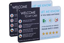 NIVRANA Rideshare Car Acrylic Sign 2-Pack — Better Customer Relations, Higher Ratings and More Tips with Universal Sign, Accessory compatible for Uber Drivers, Rideshare Drivers – 9” x 6”