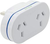 Korjo UK Double Power Adapter, 2X AUS/NZ Sockets, Use in UK, White