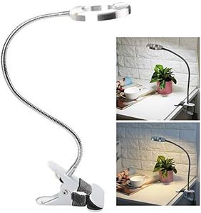 Salmue USB Gooseneck Lamp, Circle Makeup Lamp Eyebrow Lip Tattoo Beauty Salon Desktop LED Lights with Clip, Portable Desk Light for Reading, Makeup