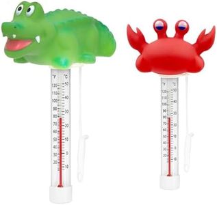 XY-WQ 2 Pack Floating Pool Thermometer, Large Size Easy Read for Water Temperature with String for Outdoor and Indoor Swimming Pools and Spas (Crocodile & Crab)