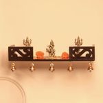 Ekhasa Wooden Pooja Mandir for Home Wall Mounted | Wooden God Temple for Home | Pooja Stand for Home | Puja Mandir for Home | Pooja Unit for Home with LED Spotlight | Temple for Office