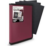 Dunwell 12x18 Art Portfolio Binder with Mounting Paper - (Ruby) Large Portfolio Folder for Artwork Displays 48 Pages, 12 x 18 Presentation Folder with Plastic Sleeves, Portfolio Binder Organizer