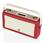 VQ Hepburn Mk II DAB & DAB+ Digital Radio with FM, Bluetooth & Alarm Clock – Red