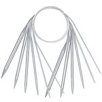 6 x Circular Knitting Needles, 80cm Long Round Knitting Needles, Metal Circular Needles for Knitting, Stainless Steel Fixed Circular Knitting Pins with Flexible Cable for Large Project 2/3/4/5/6/8mm