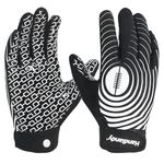 HLDD HANDLANDY Youth Football Gloves for Boys Girls, High Grip Football Gloves Kids, Sticky Receiver Gloves,Rugby Gloves Kids, Black M