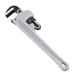 MAXPOWER 10-inch Pipe Wrench Aluminum Straight Plumbing Wrench Adjustable Pipe Wrench Smooth Jaw