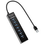 USB Hub3.0, YaimhSound 7-Port USB Extender, USB 3.0, 2.0 Splitter Adapter for Laptop,PC, Keyboard, Mouse, Dell, HP, Lenovo, Mac, Acer, Surface Pro and More USB Devices(1ft)