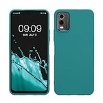 kwmobile Case Compatible with Nokia C32 Case - Soft Slim Protective TPU Silicone Cover - Teal Matte