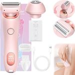 Duskofficial Razor, DuskOfficial The Glide Pro 3.0 Waterproof Electric Razor, Dusk Official Shaver, 2 in 1 Wet & Dry for Leg Arm Underarm Pubic Area, Painless Hair Removal, Removable Head (Pink)