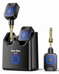 New Bee 5.8GHz Wireless Guitar System with Charging Case, 6 Channels Wireless Guitar Transmitter Receiver, 4.6ms Low Latency 98ft Range, 2-in-1 Plug (6.35mm & 3.5mm) for Electric Guitar Bass Amp