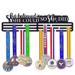 YQWIN Medal Holder Display Hanger Rack Storage Steel Wall Mounted Fame Sturdy Medal Holder Rack Wall Mounted Sports Medals Medals She Believed She Could So She Did Sports Medal Hanger Display