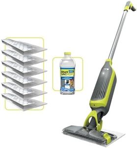 Shark VacMop 2-in-1 Cordless Hard Floor Vacuum Spray Mop Starter Kit, Quick Lightweight Cleans, Wipes Away Messes, 6x Disposable Pad Refills, 355ml Multi-Surface Floor Cleaner, Charcoal Grey, VM200UK