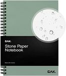 GAK. Stone Paper Notebook | No Lines Spiral Notebook Waterproof Sheet Aesthetic Journal for Note Taking | Notebooks for Work & Aesthetic School Supplies | Medium Size, Green (5.8”x8.3”, 50 sheets)