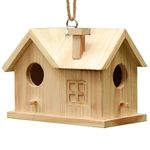 STARSWR Bird House Outdoors Hanging Bird House for Outside - Unfinished Wooden Birdhouse for Painting - Sheltered Warm Place for Small Humming Bird House- Easy to Clean