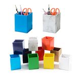 10 Pack Square Paper Pen Holder, Creative Desktop Office Stationery Storage Box Pencil Holder Organizer (Multicolor)