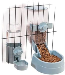 Oncpcare Rabbit Food Water Dispenser, Bunny Food and Water Bowl Set for Cage, Small Aniaml Food Dish for Rabbits, Ferrets, Cats, Birds