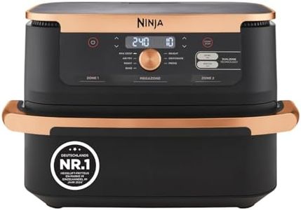 Ninja Foodi FlexDrawer Dual Zone Heißluftfritteuse, Air fryer mit 10,4-Fach und herausnehmbarem Trenner, Antihaftbeschichtung, spülmaschinenfester Korb, 7-in-1, Schwarz & Kupfer, AF500EUCP