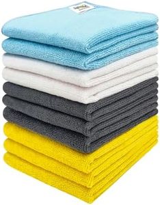 SOFTSPUN Microfiber Cleaning Cloths, 10 pcs 30x35ms 280GSM Multi-Color Highly Absorbent, Lint and Streak Free, Multi - Purpose Wash Cloth for Kitchen, Car, Window, Stainless Steel…