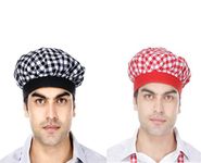 Switchon Chef Cap Cum Hat Pack of 2 (red and Black) Proudly Made in India